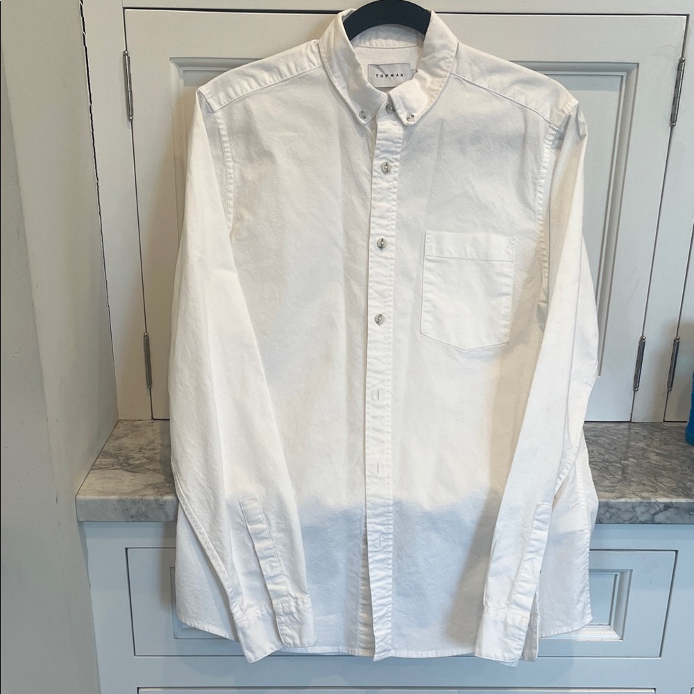 Topman  White Casual Button-Down Shirt